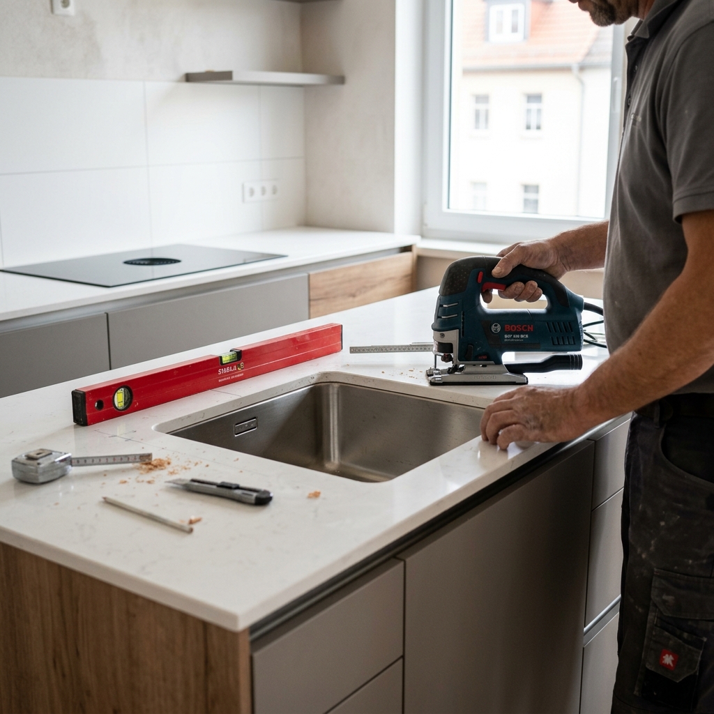 Küchenmontage in Zwickau – kompakte Küche sauber aufgebaut