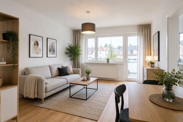 Helle Moeblierte Wohnung Vorbereitet Fuer Immobilienfotos In Gera